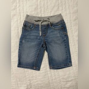 Justice size 8s denim jean shorts with elastic sweatpants waistband